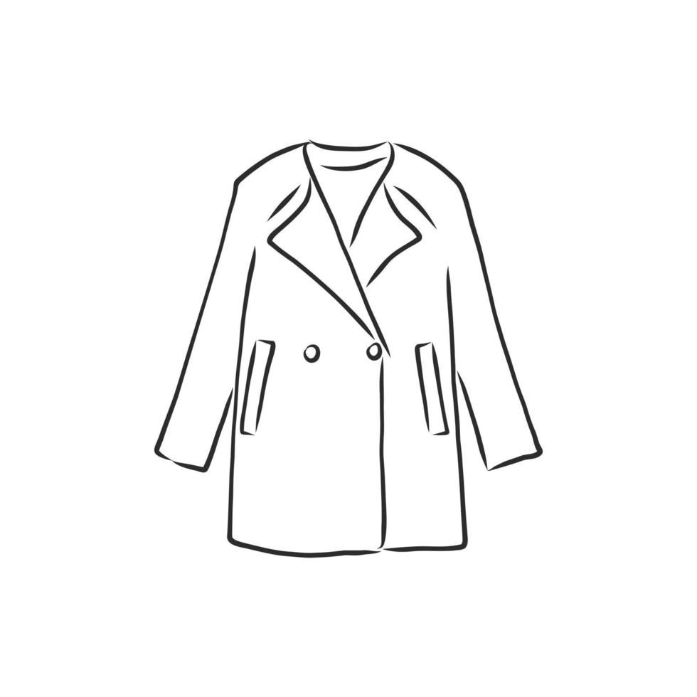 winter coat jacket vector sketch