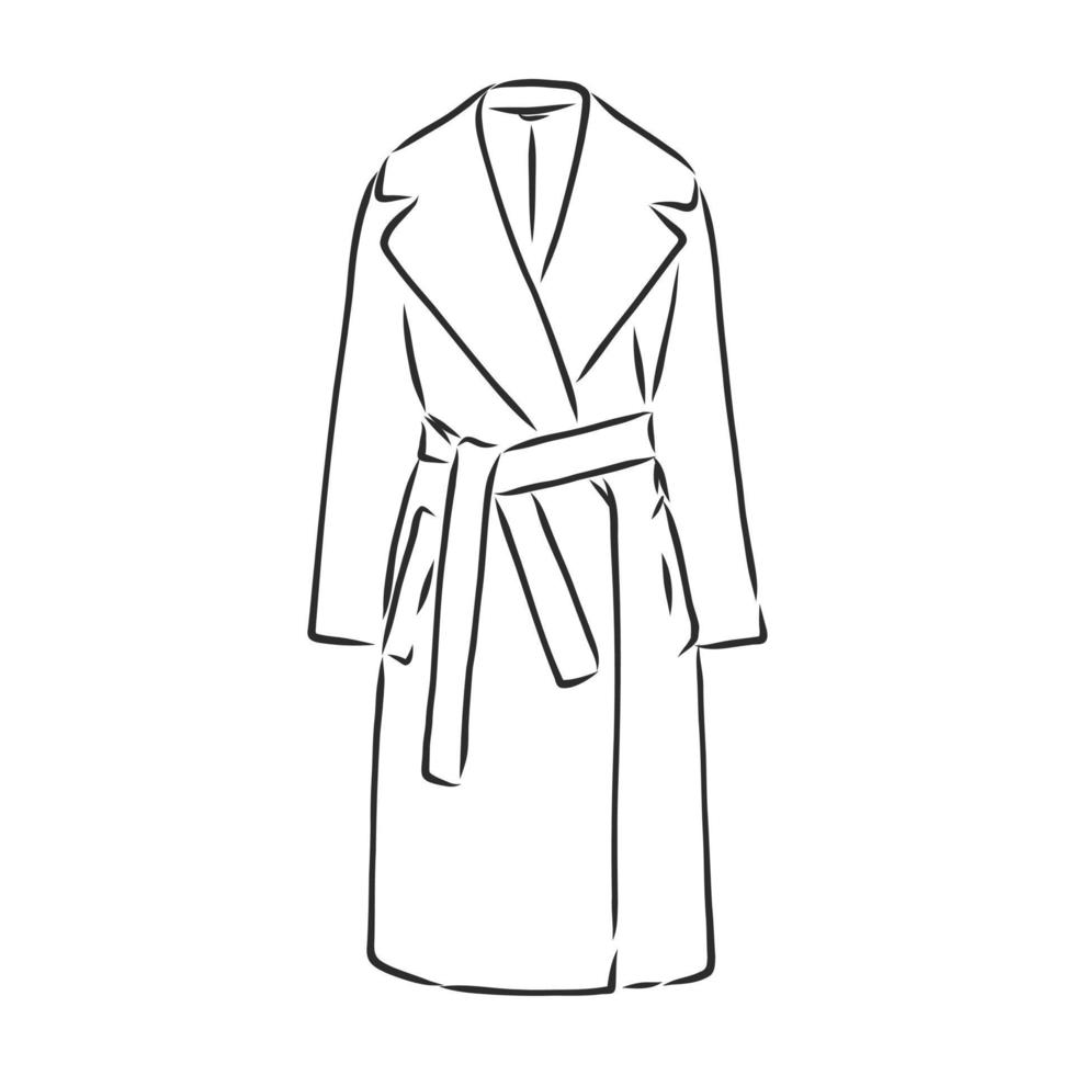 winter coat jacket vector sketch