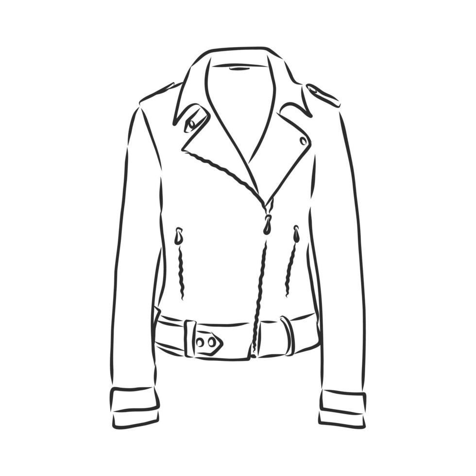 bosquejo del vector de la chaqueta de cuero