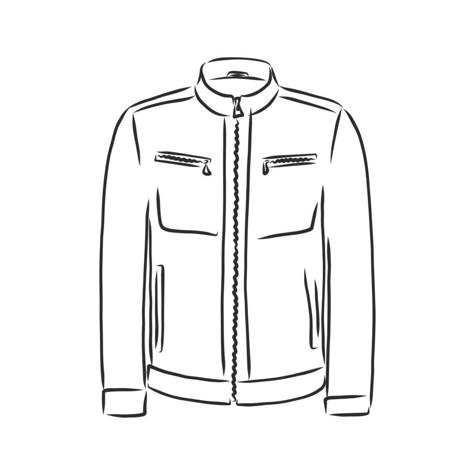 bosquejo del vector de la chaqueta de cuero