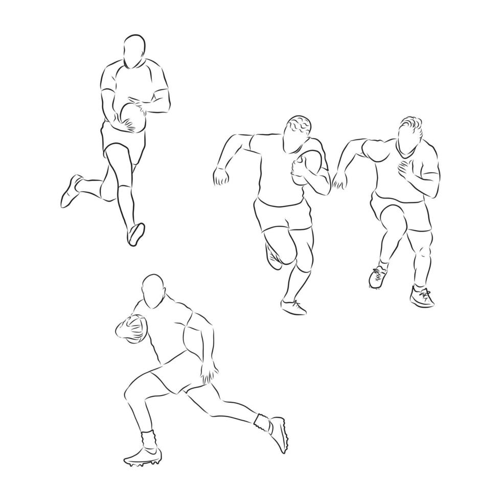 rugby american football vector sketch