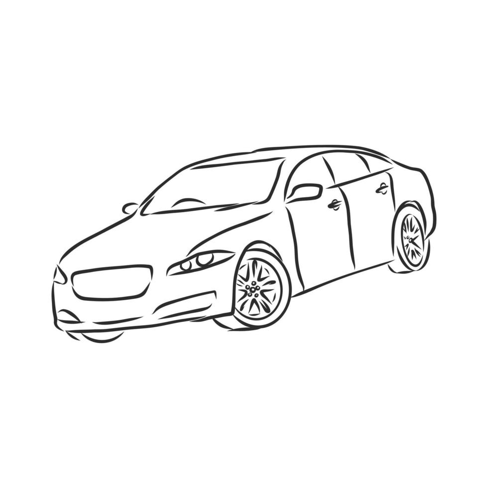 car modern vector sketch