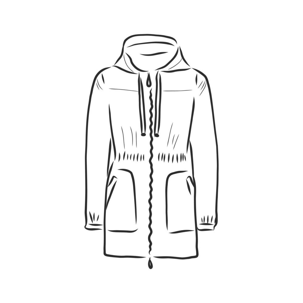 winter coat jacket vector sketch