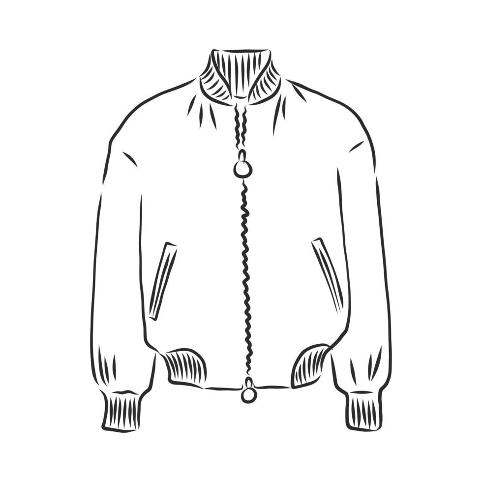 bosquejo del vector de la chaqueta del abrigo de invierno