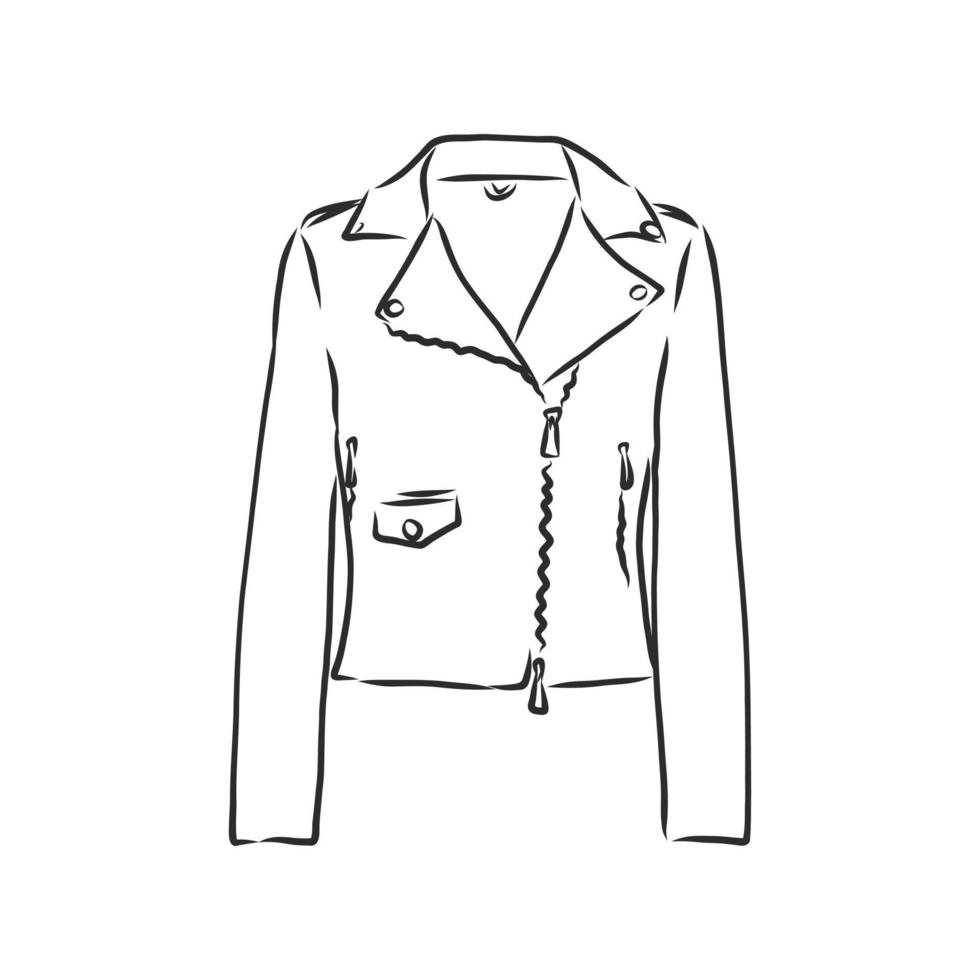 bosquejo del vector de la chaqueta de cuero