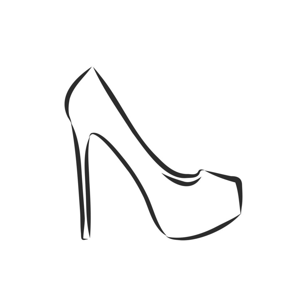 dibujo vectorial de zapatos de mujer vector