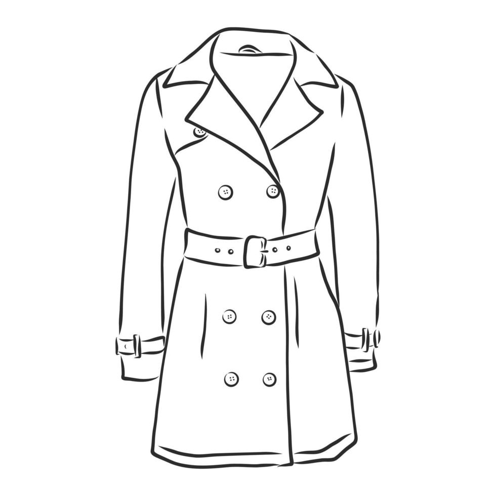 winter coat jacket vector sketch