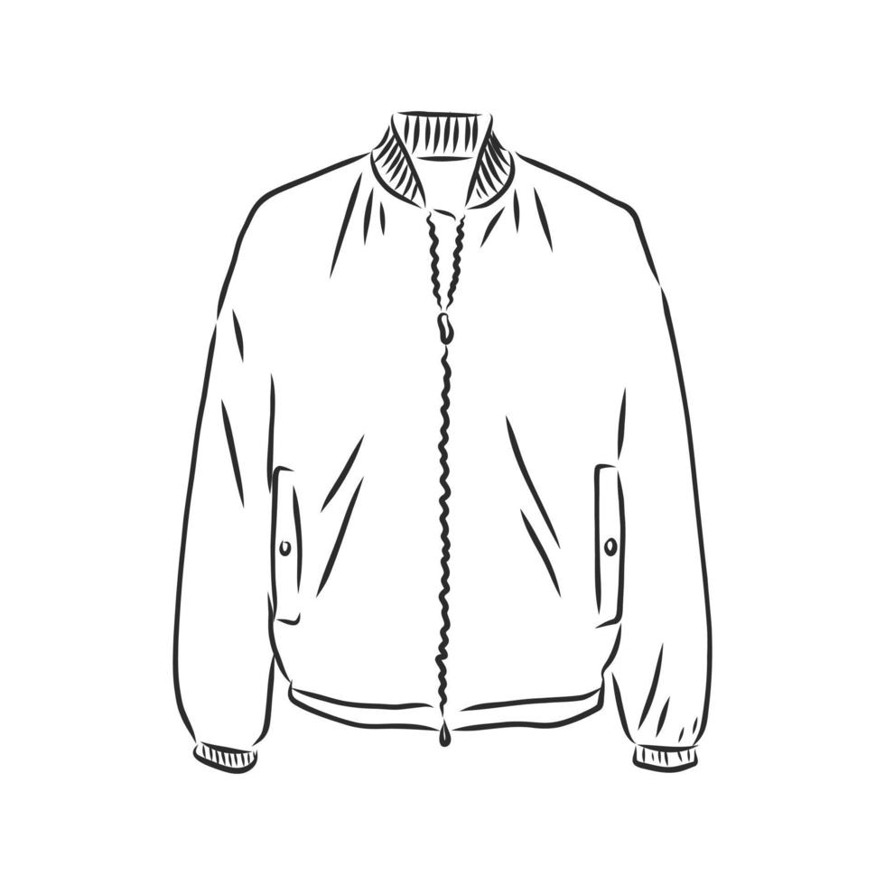 winter coat jacket vector sketch