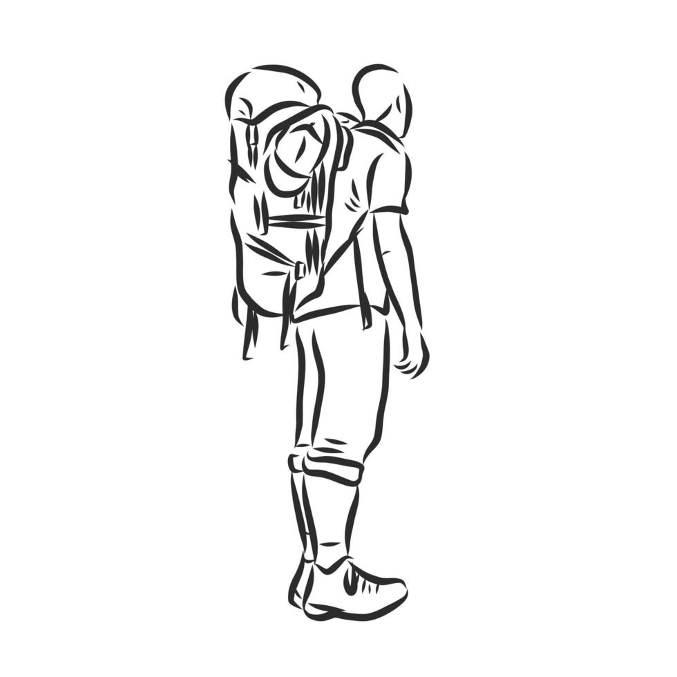 travel backpack vector sketch