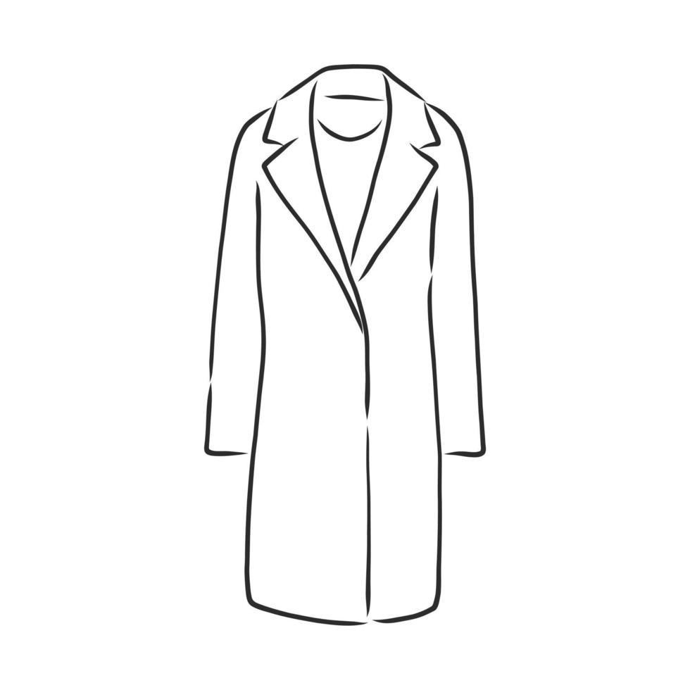 winter coat jacket vector sketch