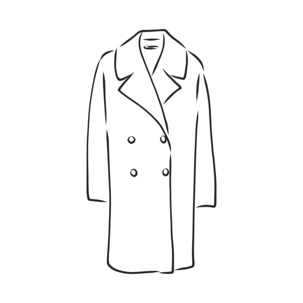 winter coat jacket vector sketch