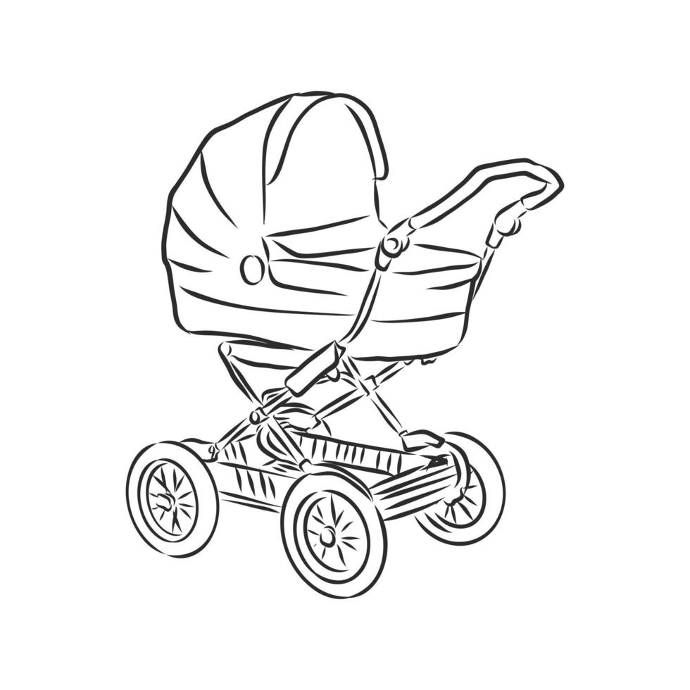 bosquejo del vector del cochecito de bebé