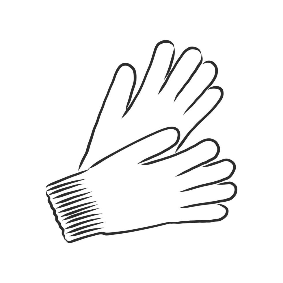 gloves mittens vector sketch