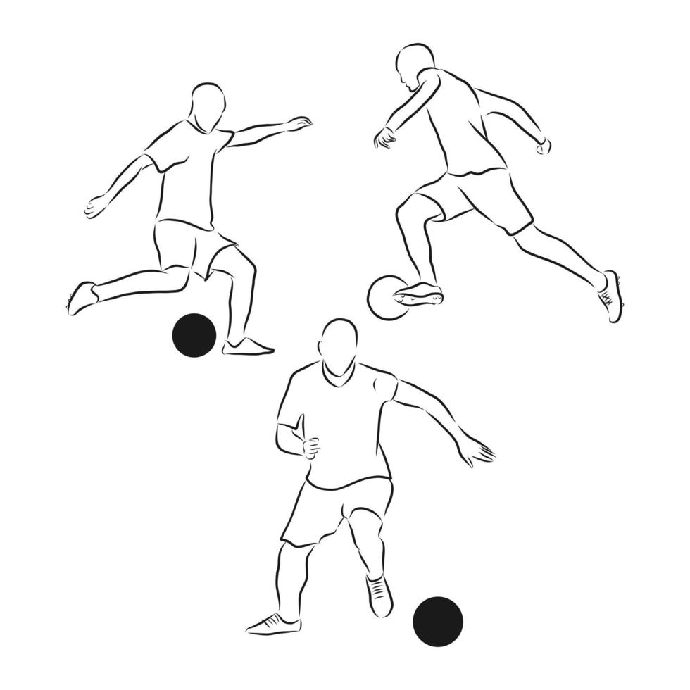bosquejo del vector del jugador de fútbol
