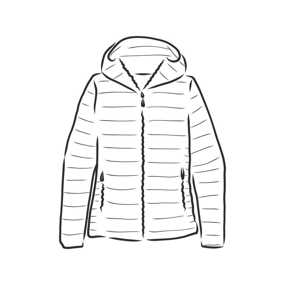 bosquejo del vector de la chaqueta del abrigo de invierno