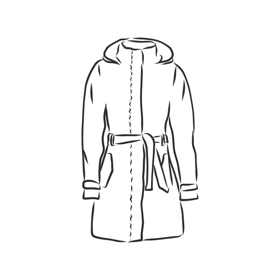 bosquejo del vector de la chaqueta del abrigo de invierno