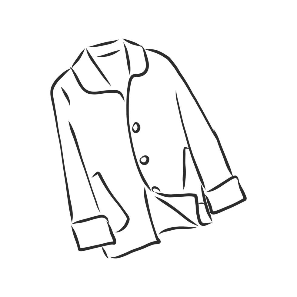 bosquejo del vector de la chaqueta del abrigo de invierno