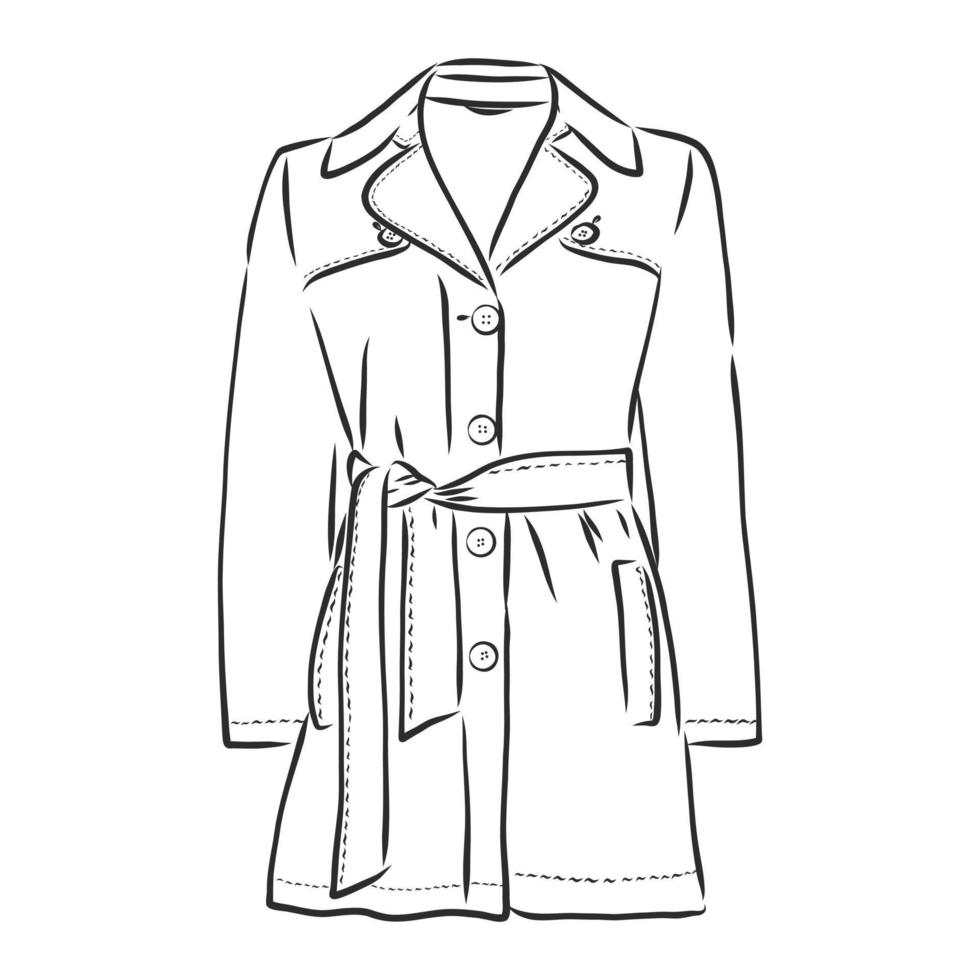 bosquejo del vector de la chaqueta del abrigo de invierno