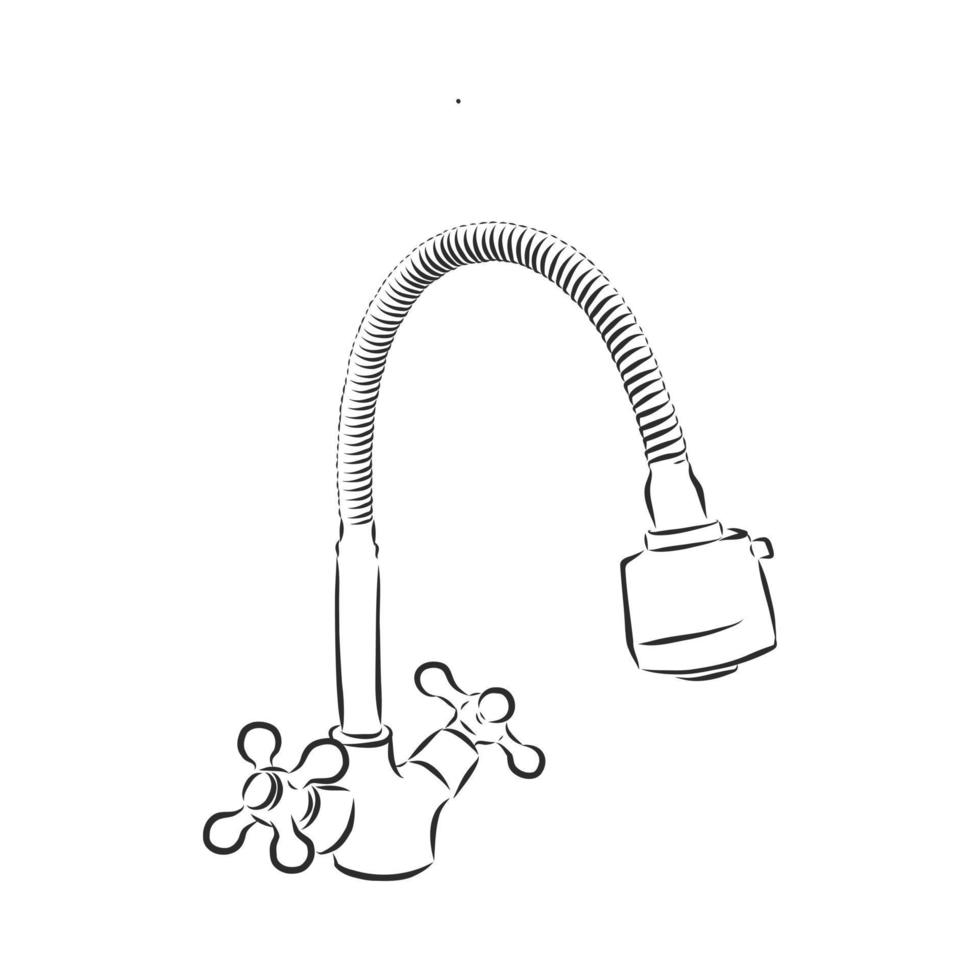 water faucet vector sketch