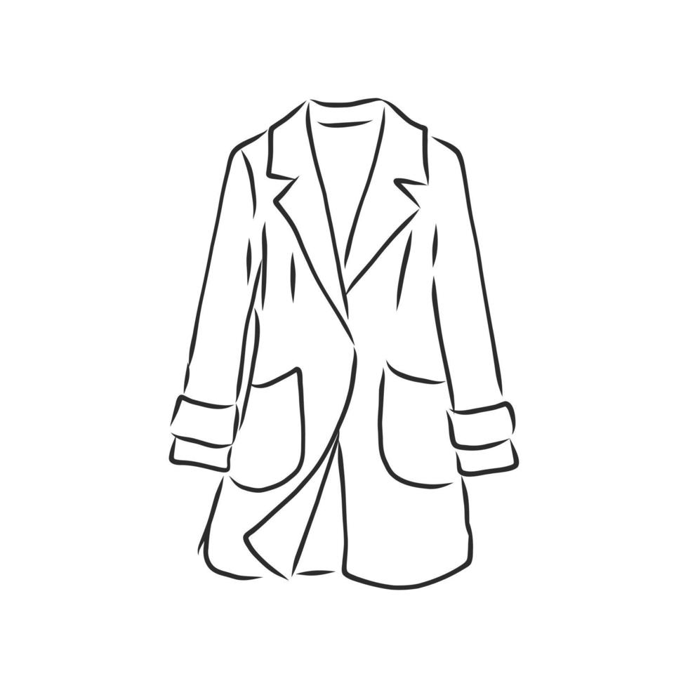 bosquejo del vector de la chaqueta del abrigo de invierno