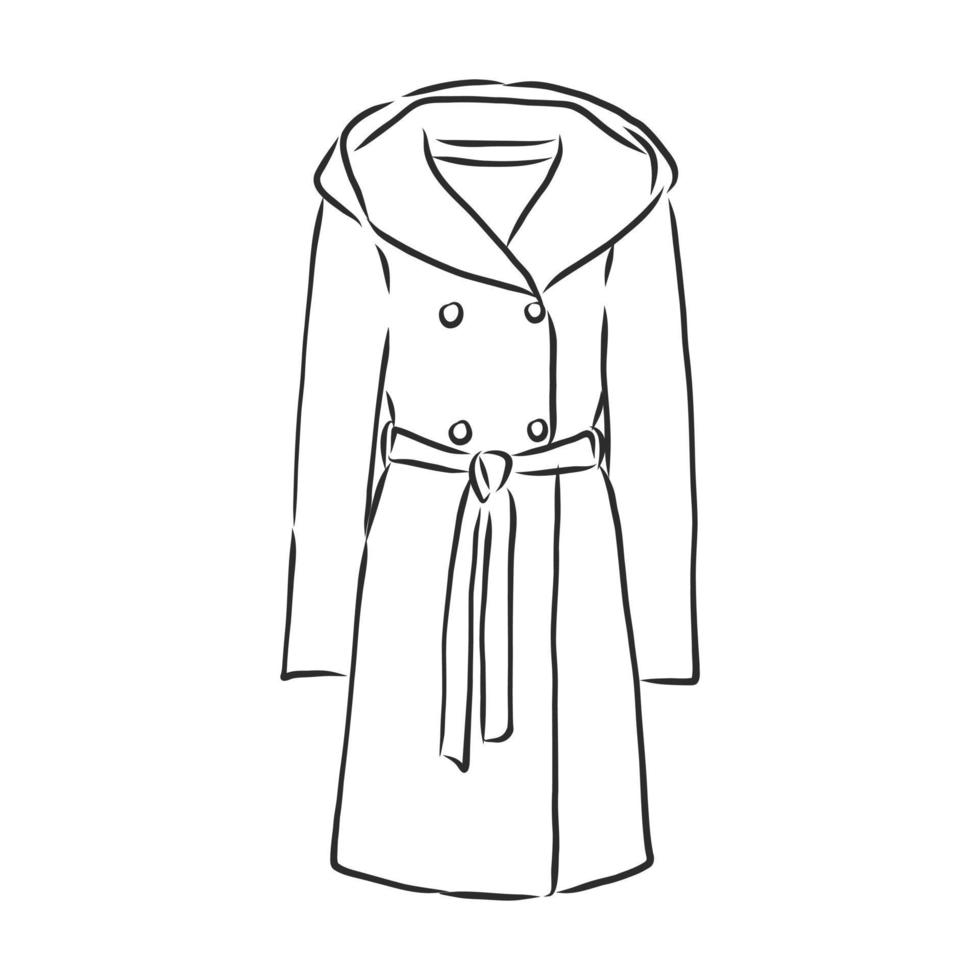winter coat jacket vector sketch