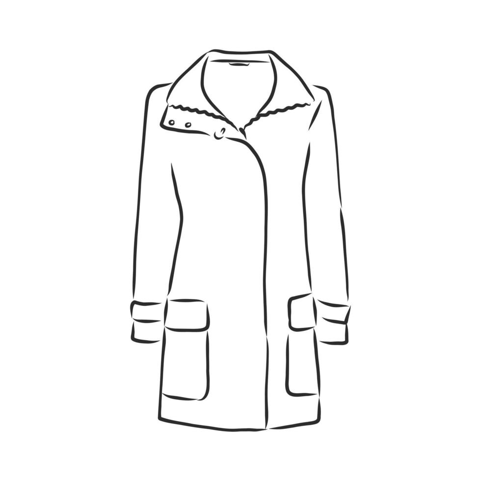 bosquejo del vector de la chaqueta del abrigo de invierno