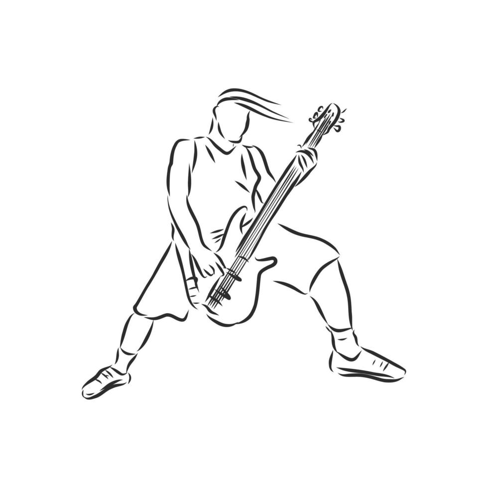 bosquejo del vector del músico de rock