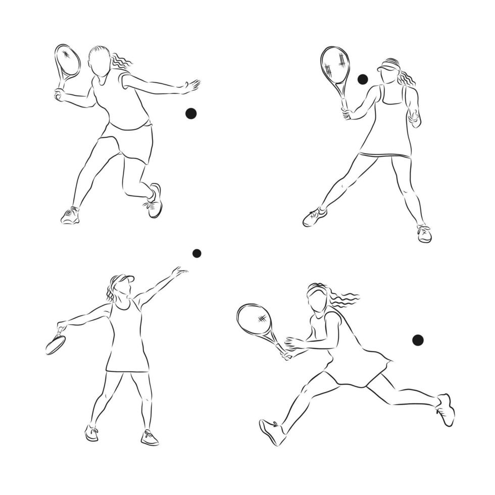 bosquejo del vector del jugador de tenis