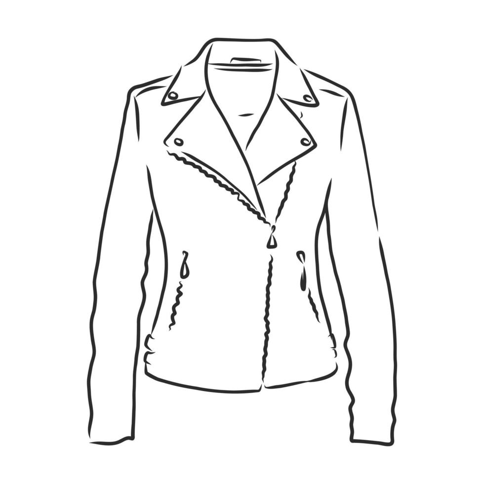 bosquejo del vector de la chaqueta de cuero