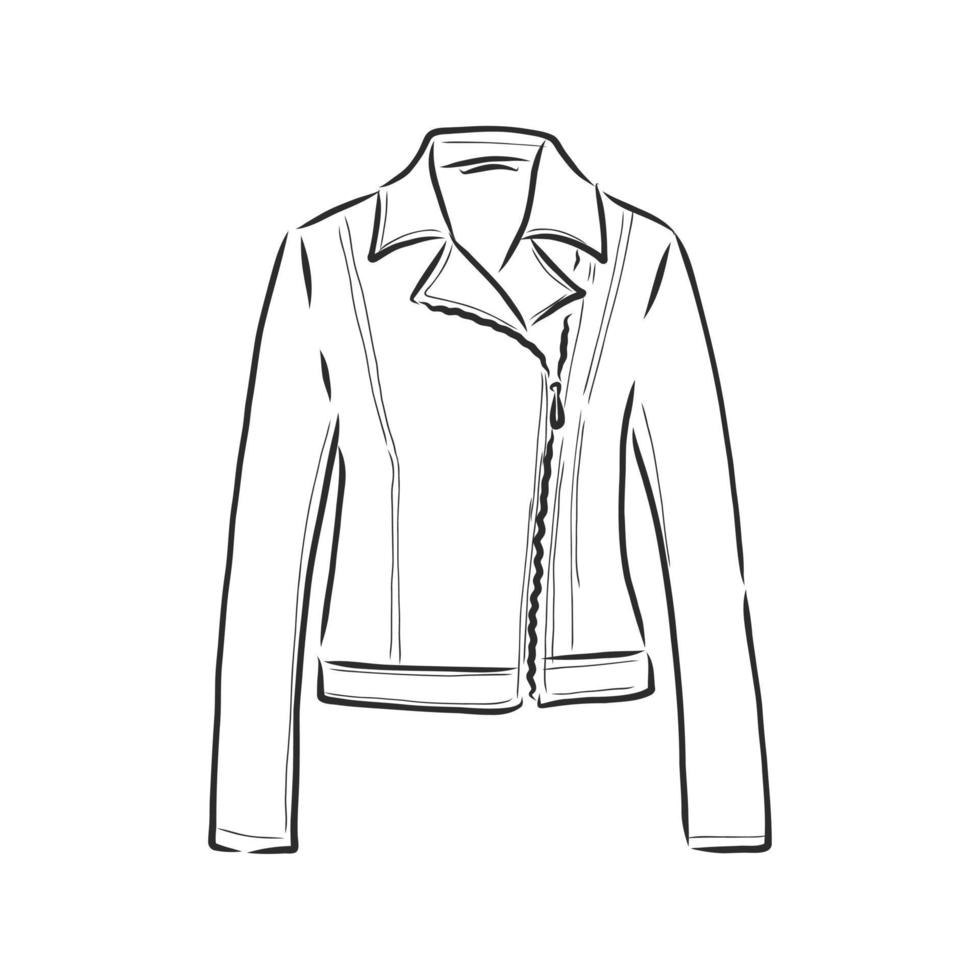 bosquejo del vector de la chaqueta de cuero