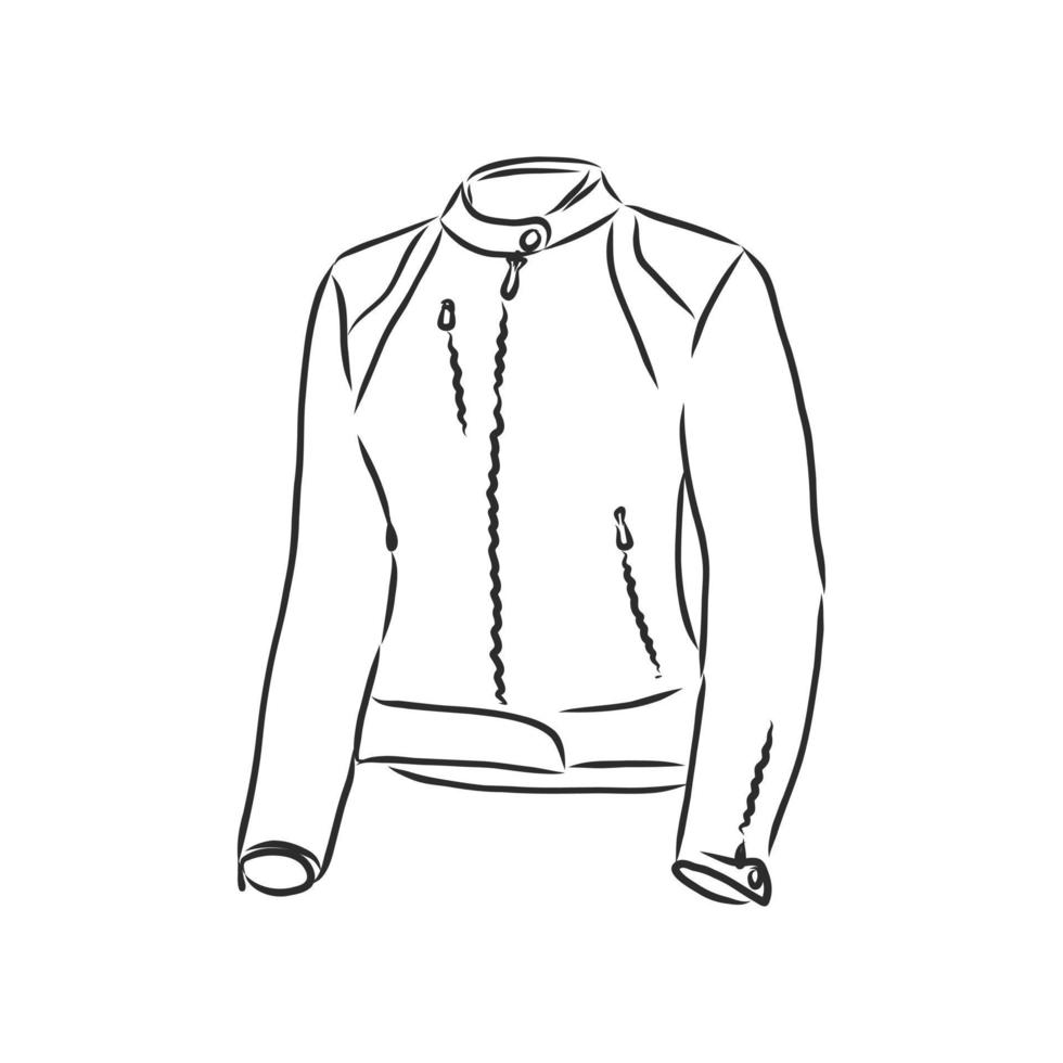 bosquejo del vector de la chaqueta de cuero