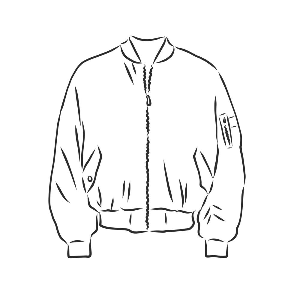 bosquejo del vector de la chaqueta del abrigo de invierno