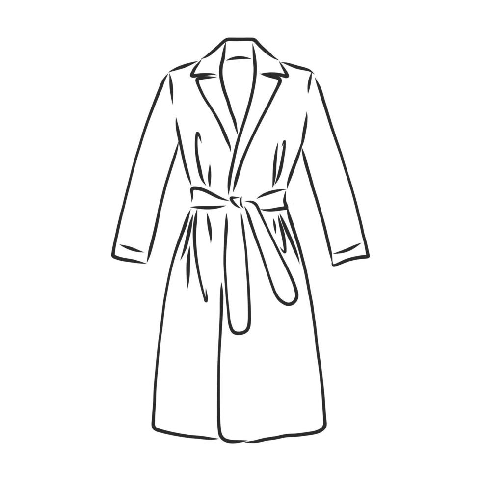 winter coat jacket vector sketch