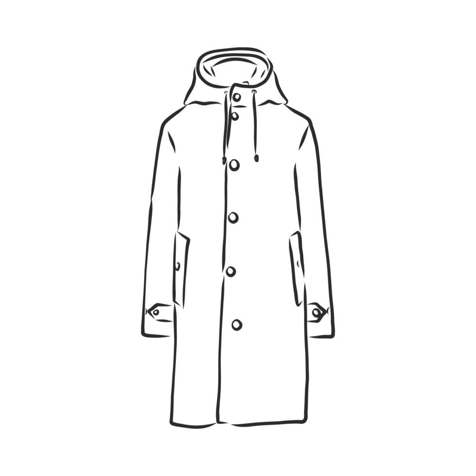 bosquejo del vector de la chaqueta del abrigo de invierno