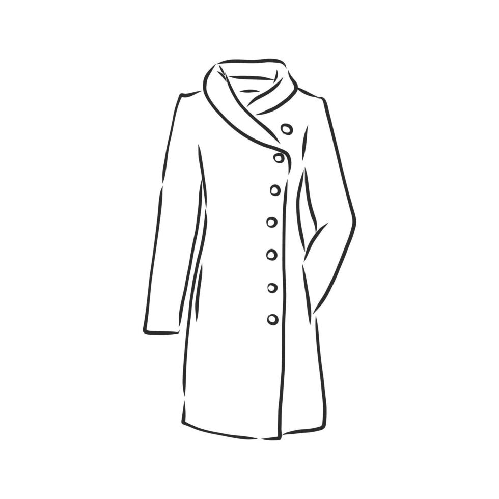 winter coat jacket vector sketch