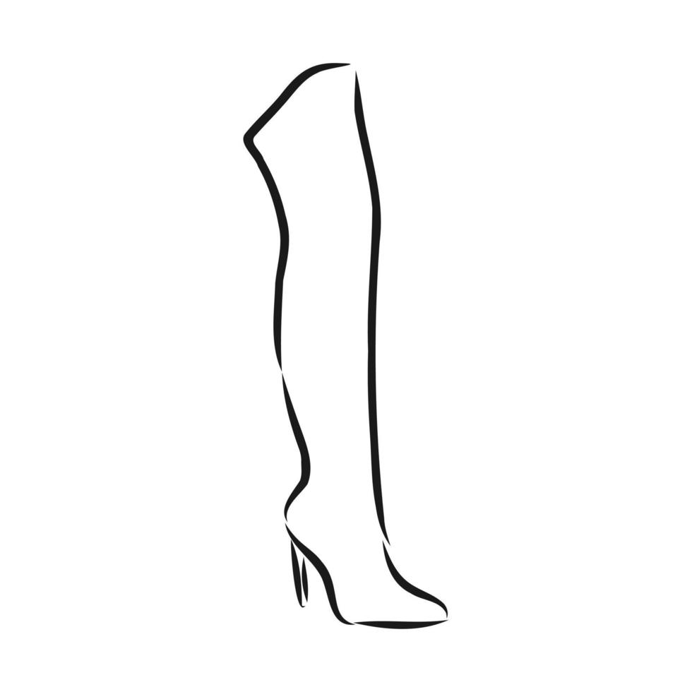 bosquejo del vector de las botas de las mujeres