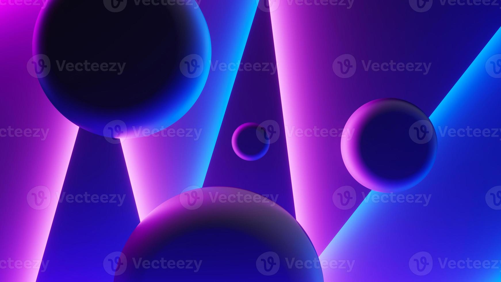 3d render of flash neon and light glowing on dark scene. Speed light moving lines. photo