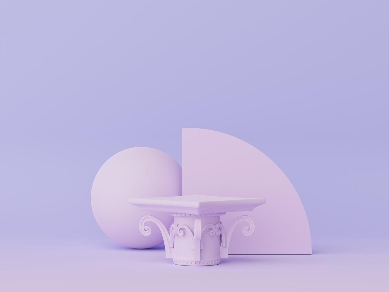 Representación 3d del diseño de podio de visualización mínimo para maquetas y presentación de productos. escenario de pedestal con escena de color pastel. diseño de moda para maquetas y banner web. foto