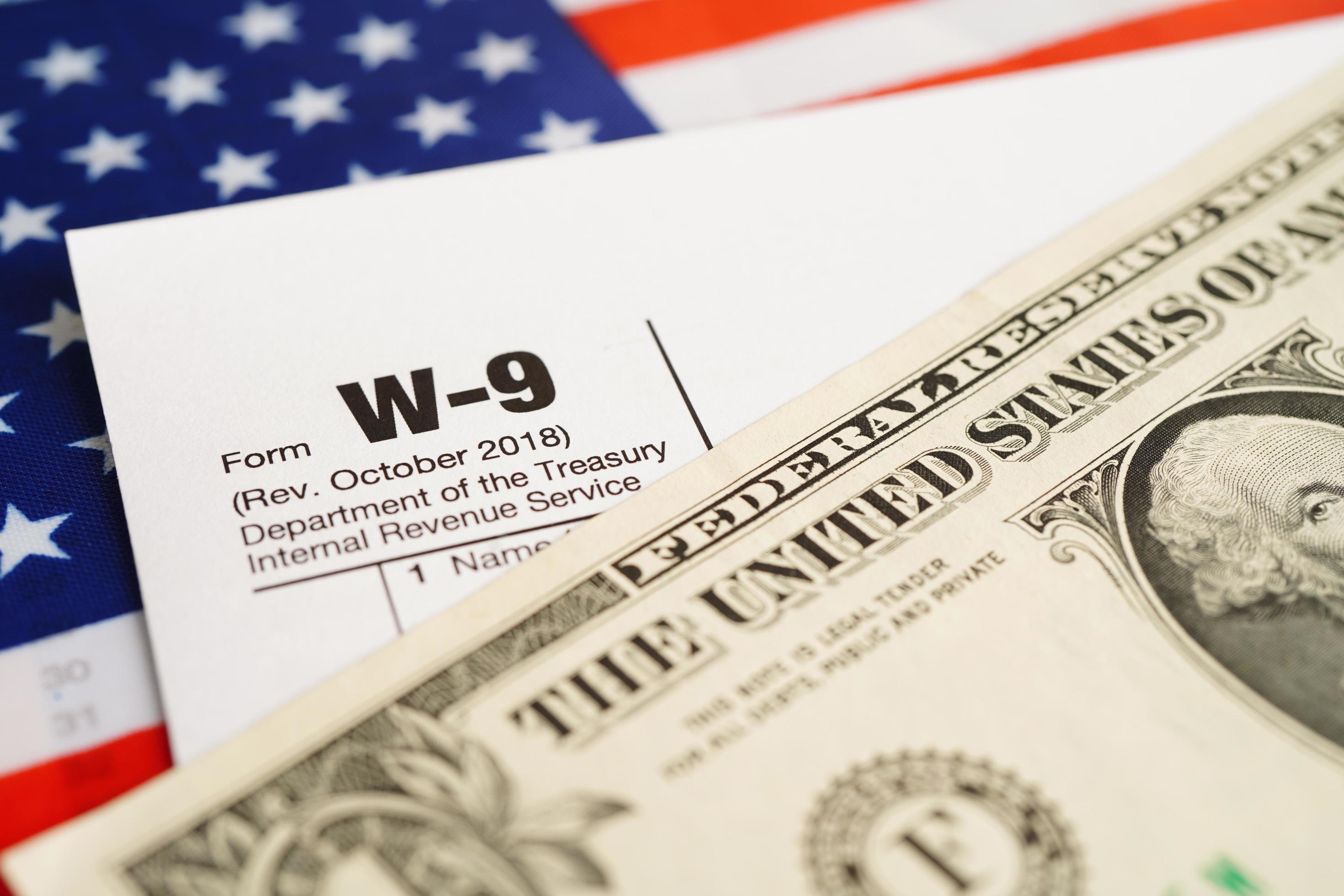 Tax form W9 Request for Taxpayer Identification Number and