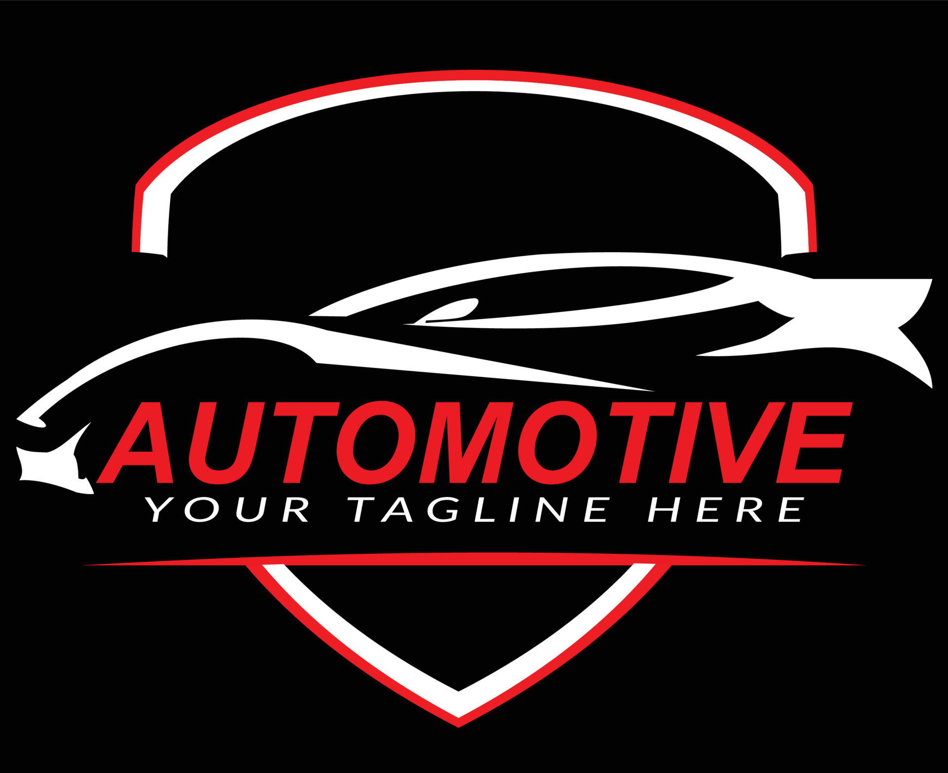 simple logo sports car club with shield background 8919742 Vector Art