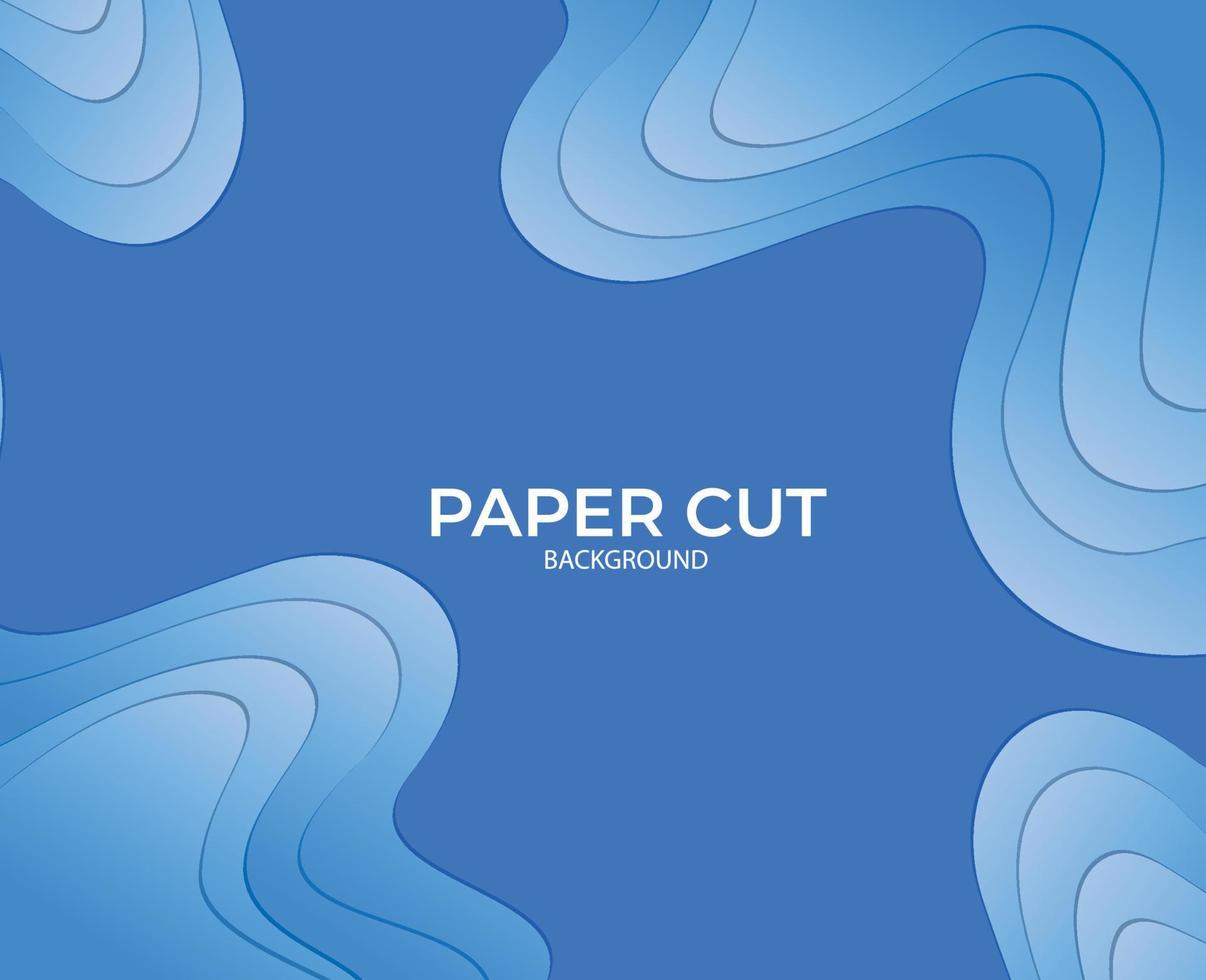 fondo de corte de papel azul para fondo de pantalla vector