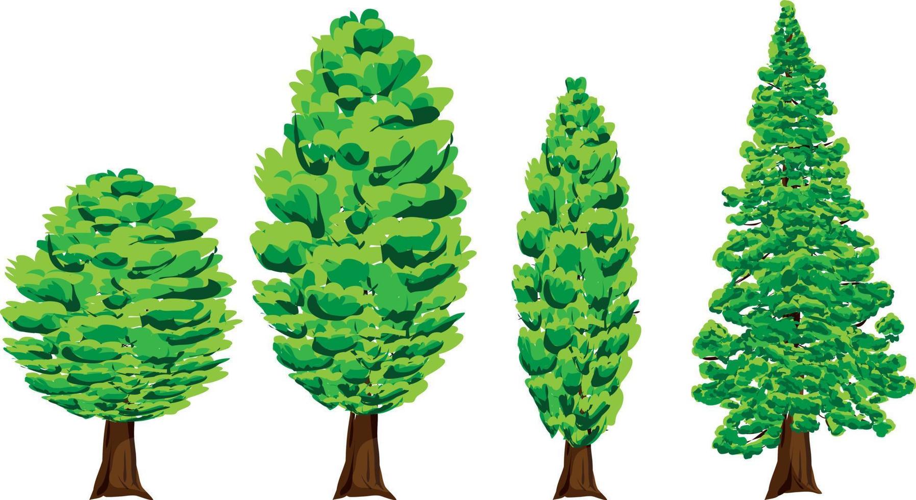 Pine Tree Set Graphics vector