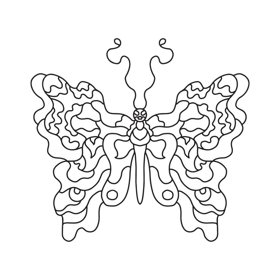 Hand drawn illustration of a butterfly. Outline doodle vector ...