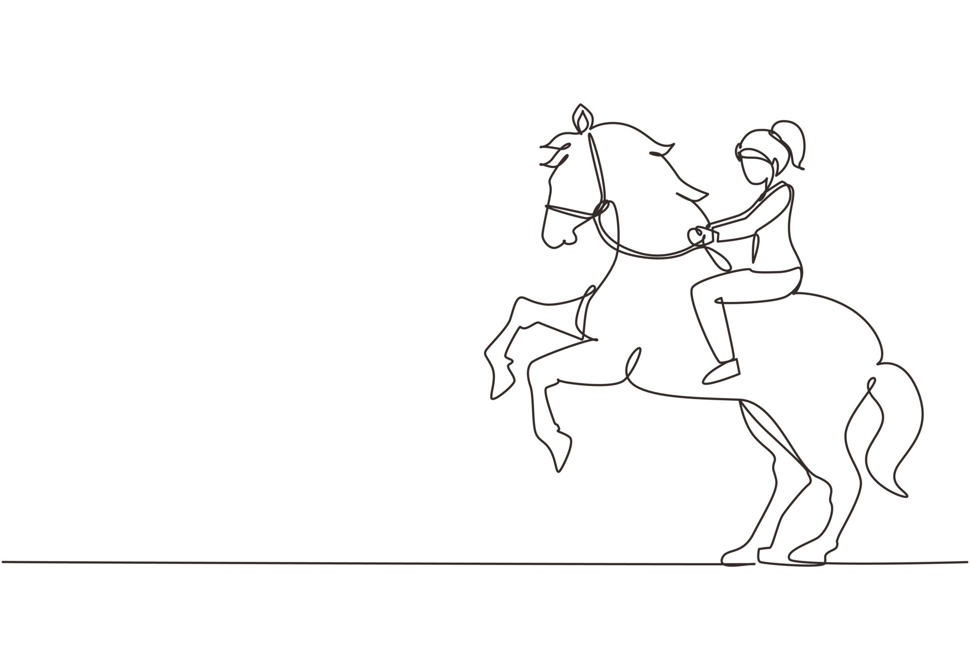 caricatura de una mujer de negocios montando una metáfora de un caballo de  ajedrez para la estrategia y la lucha empresarial. un estilo de arte de  línea continua 17656493 Vector en Vecteezy