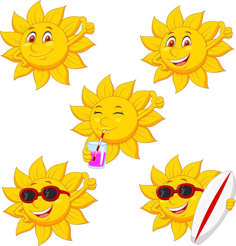 Sun cartoon character vector