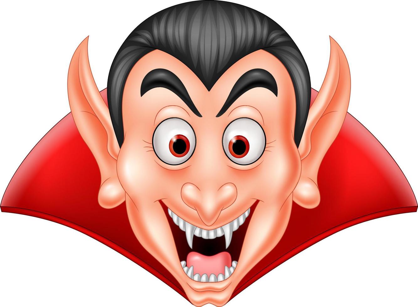 Cartoon vampire head isolated on white background vector