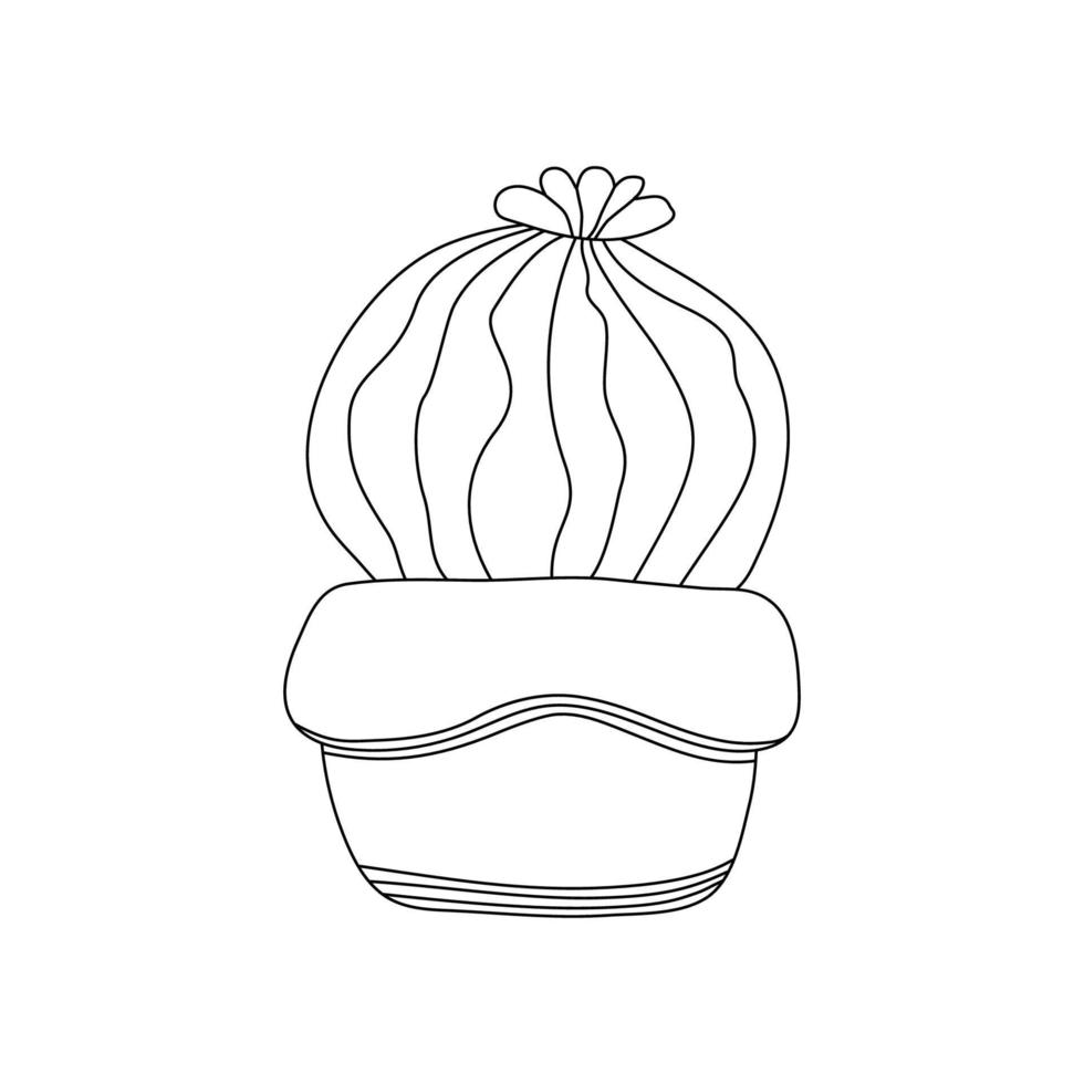 Indoor Cactus in pot. Cactus decorative home plant in pots vector