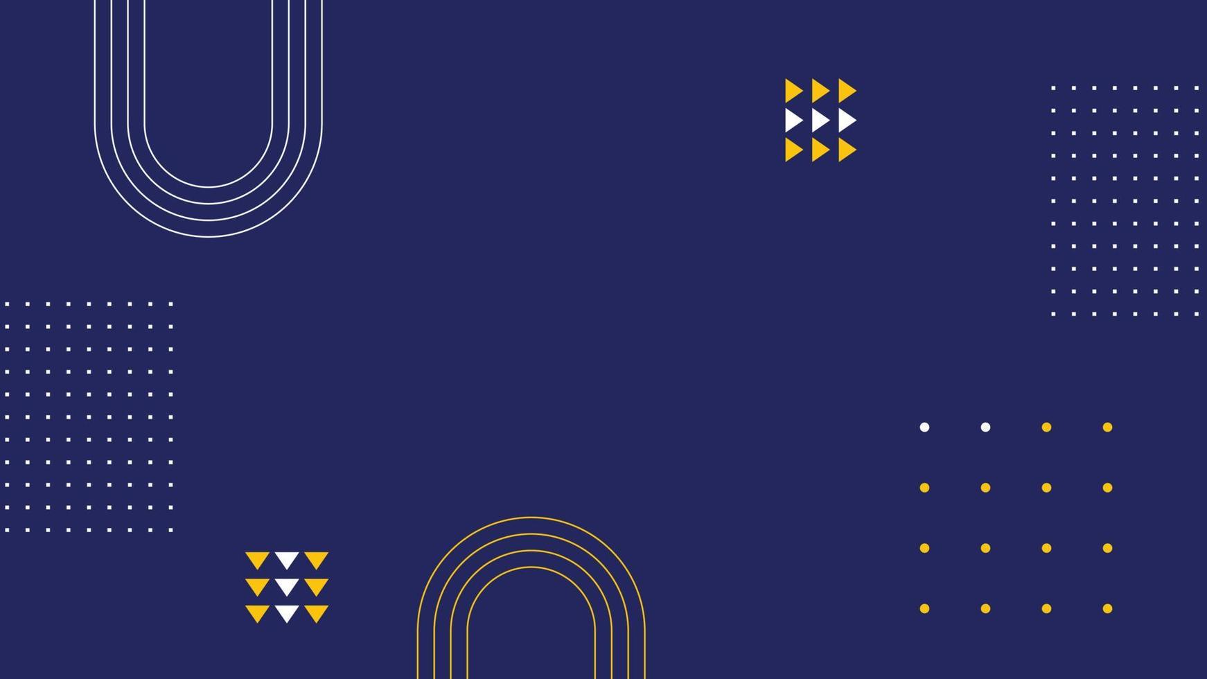 Minimal geometric dark blue background with abstract shapes. Vector illustration