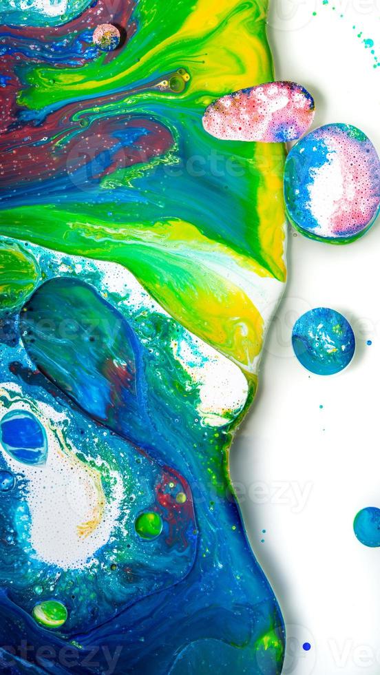 Abstract Acrylic pour Liquid marble surfaces Design. photo