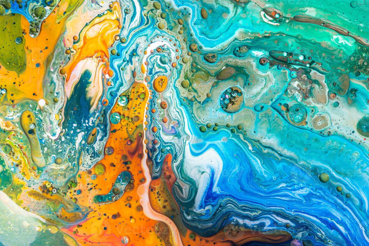 Abstract Acrylic pour Liquid marble surfaces Design. photo